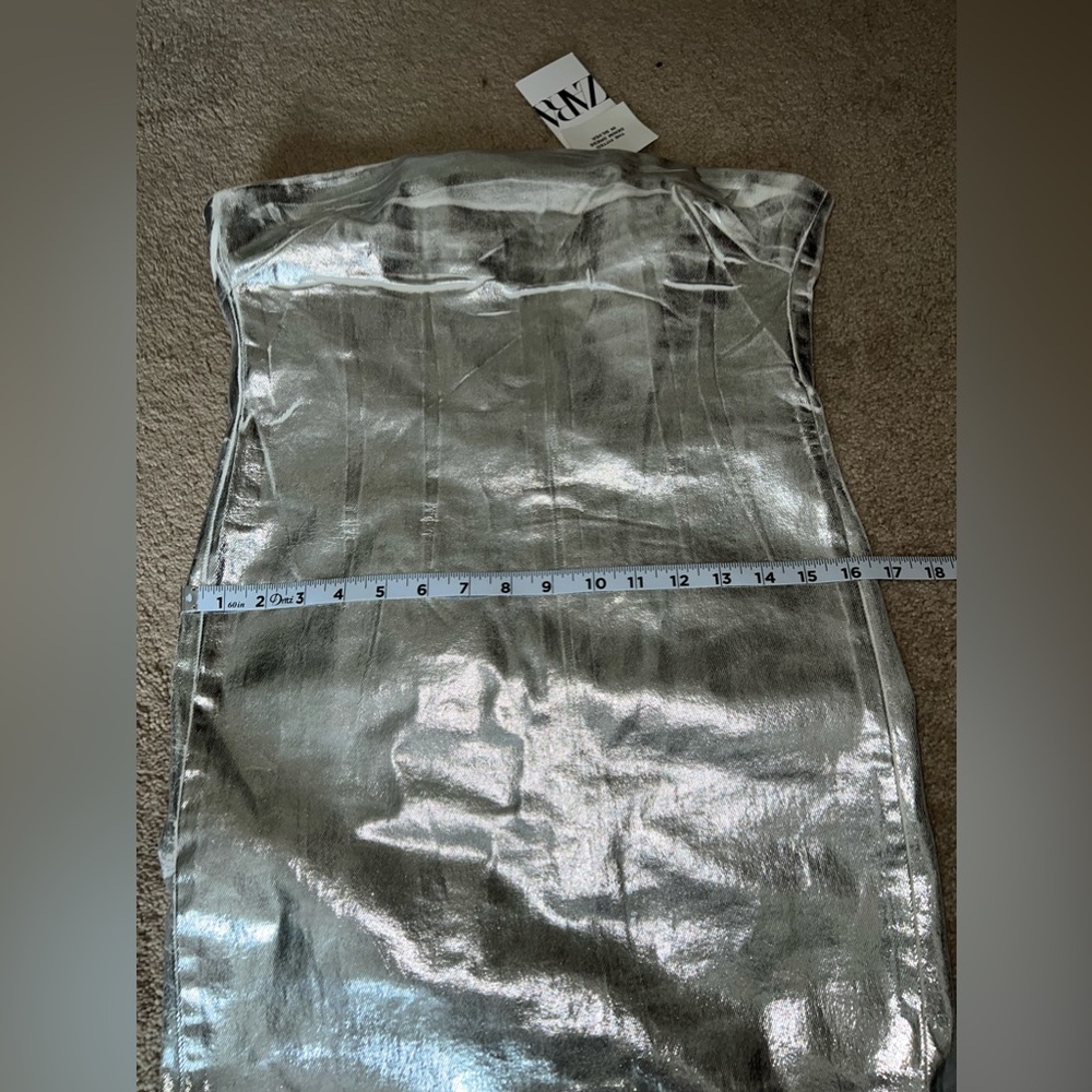 The Fitted Denim Dress in Silver - Picture 4 of 5